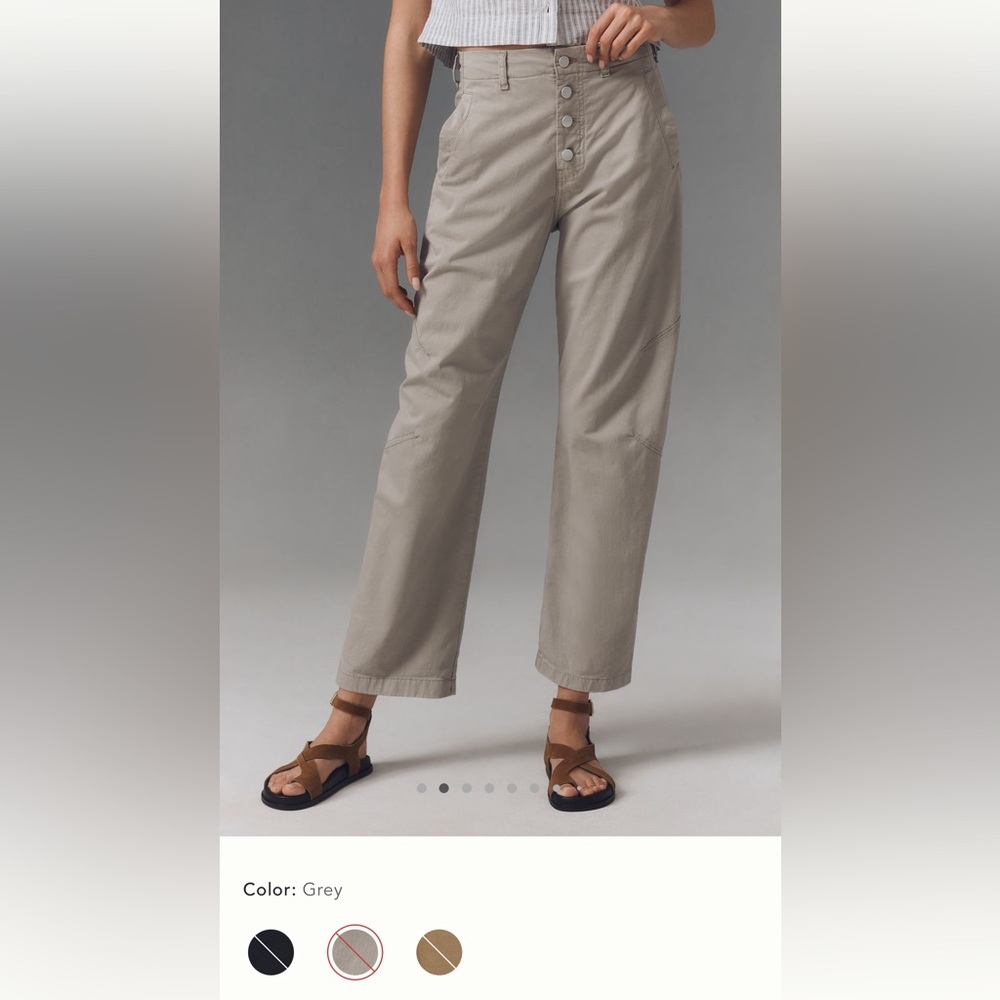 Anthropologie Pilcro Arin Mid Rise Button Front Barrel Linen Blend NWT Sz 32P